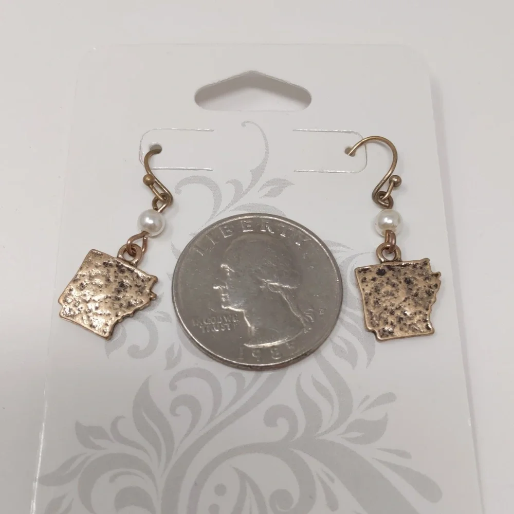 Arkansas Dangle Earrings Antique Bronze/ Gold Tone